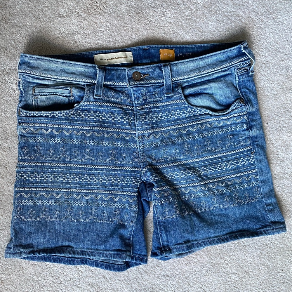 Embroidered Jean Short
